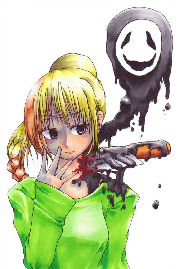 poniko, uboa, yume nikki, blonde hair, blood, knife, ponytail, stab