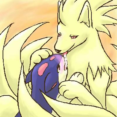 ninetales, quilava, nintendo, pokemon, lowres, furry, gen 1 pokemon, gen 2 pokemon, kiss, pokemon (creature), saliva