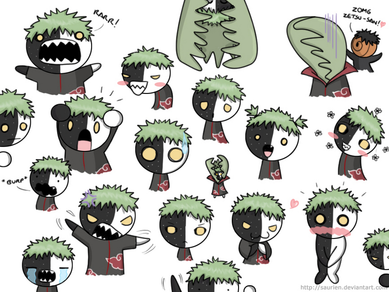 saurien, zetsu (naruto), naruto (classic), naruto (series), tagme, akatsuki (naruto), chibi, the many faces of