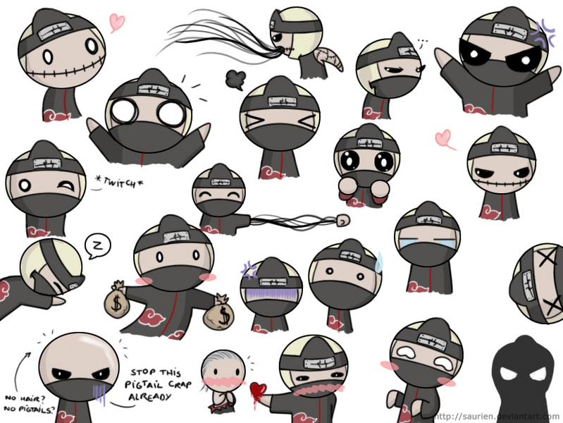 saurien, kakuzu (naruto), naruto (series), naruto shippuuden, tagme, akatsuki (naruto), chibi, the many faces of
