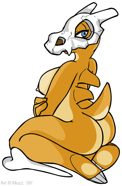 cubone, nintendo, pokemon, 1girl, ass, barefoot, bone, breasts, feet, female focus, full body, furry, furry female, gen 1 pokemon, nipples, nude, pokemon (creature), simple background, soles, solo, tail, white background