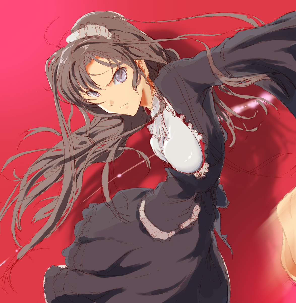 shiika sadamasa, akiyama mio, k-on!, bad id, bad pixiv id, highres, 00s, 1girl, breasts, brown hair, dress, female focus, grey eyes, sketch, solo