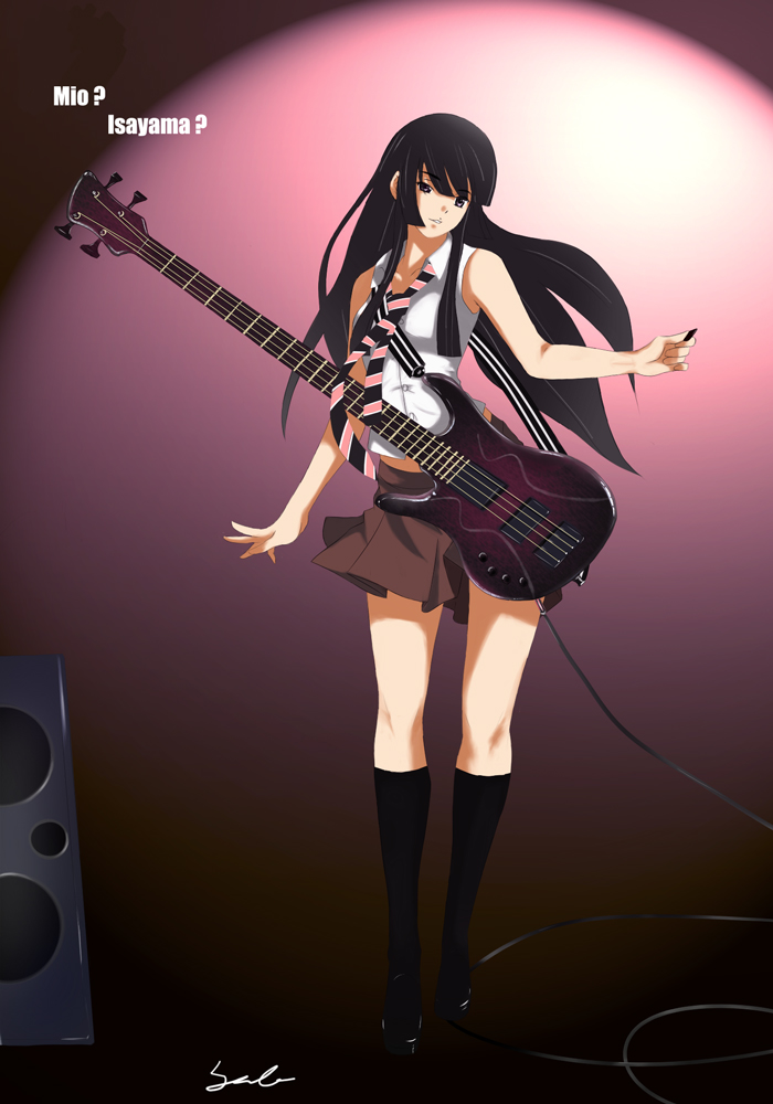 akiyama mio, ga-rei, ga-rei zero, k-on!, artist request, tagme, 00s, 1girl, female focus, guitar, instrument, long hair, solo