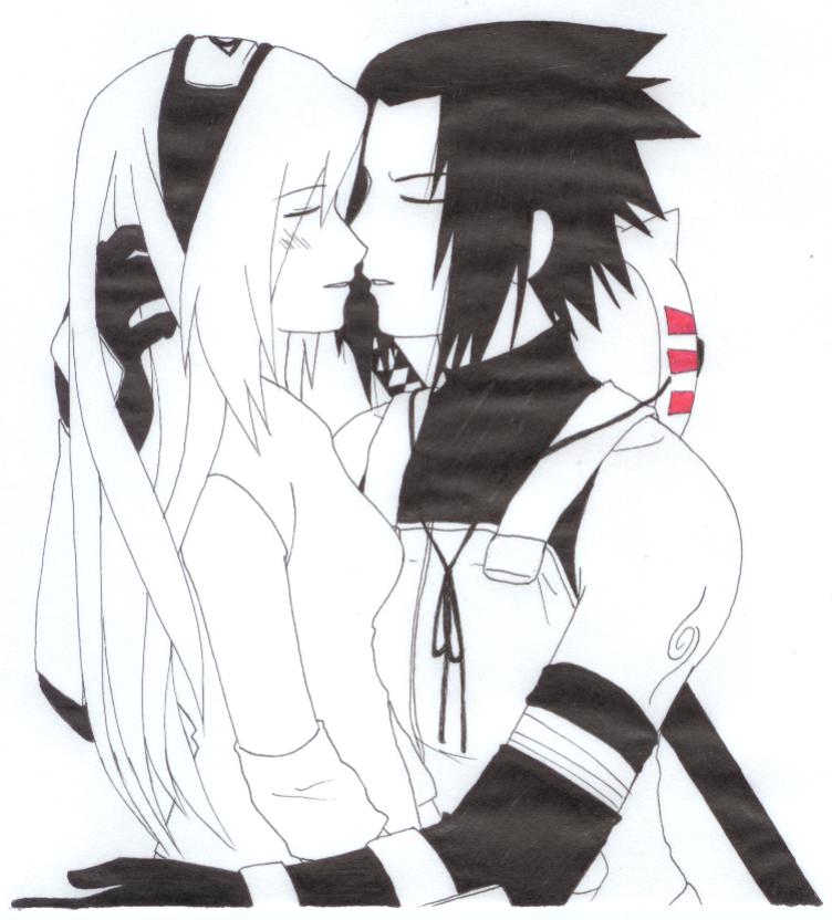 haruno sakura, uchiha sasuke, naruto (classic), naruto (series), artist request, non-web source, 1boy, 1girl, anbu, couple