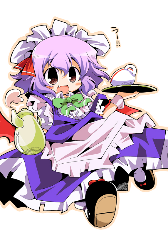 herada mitsuru, remilia scarlet, touhou, 1girl, cosplay, female focus, maid, solo