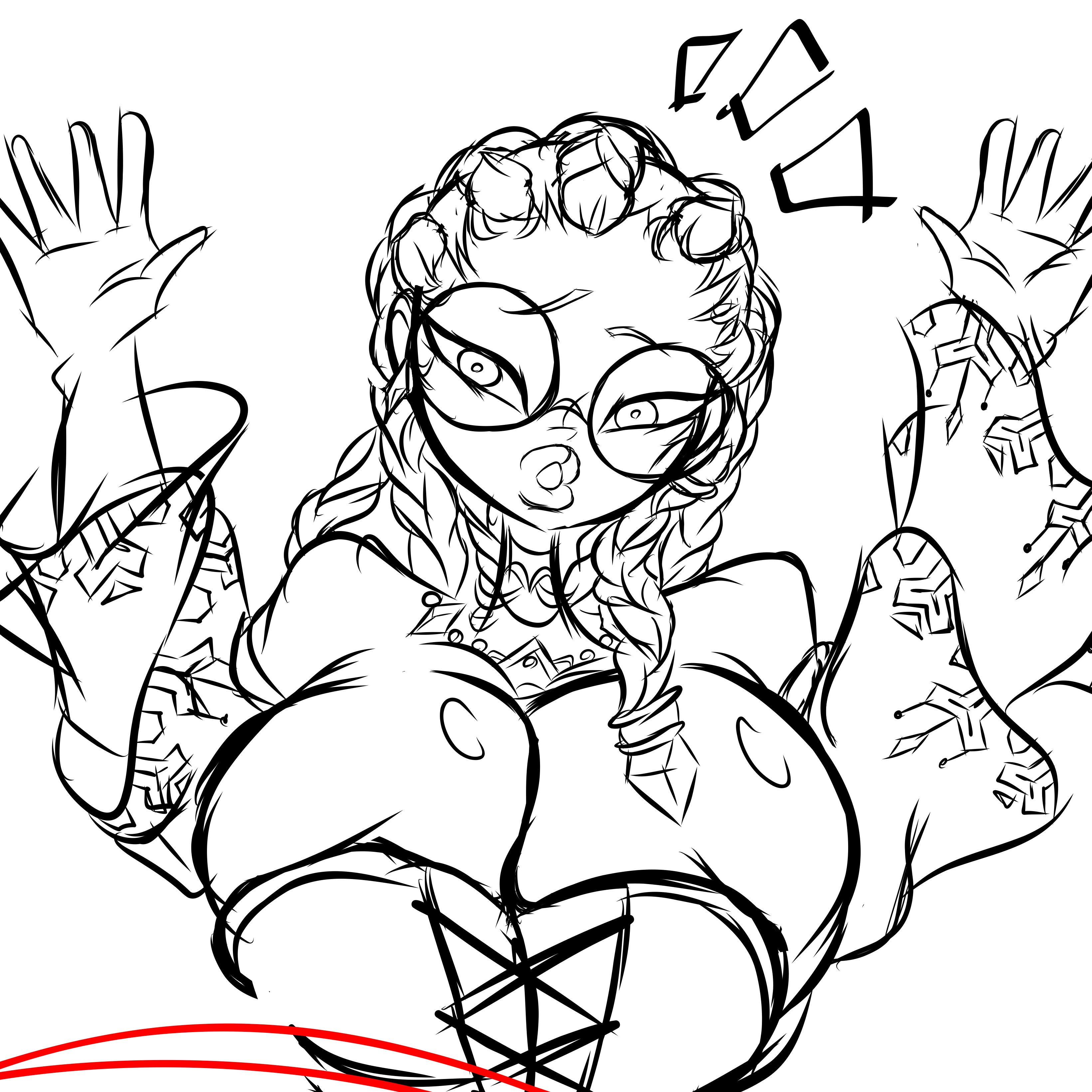 dolores (kof), the king of fighters, absurdres, highres, 1girl, braid, breasts, dress, female focus, glasses, huge breasts, large breasts, long hair, round eyewear, thedrown1, thick lips, white hair