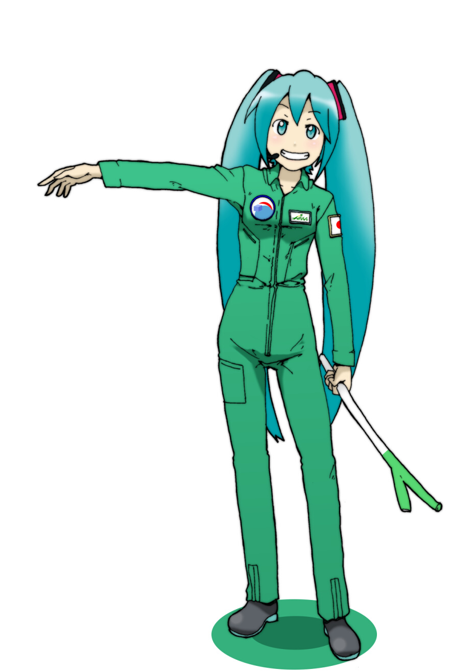 gumdrop, hatsune miku, vocaloid, highres, aqua eyes, aqua hair, jumpsuit, long hair, microphone, solo, spring onion, track suit, twintails, very long hair