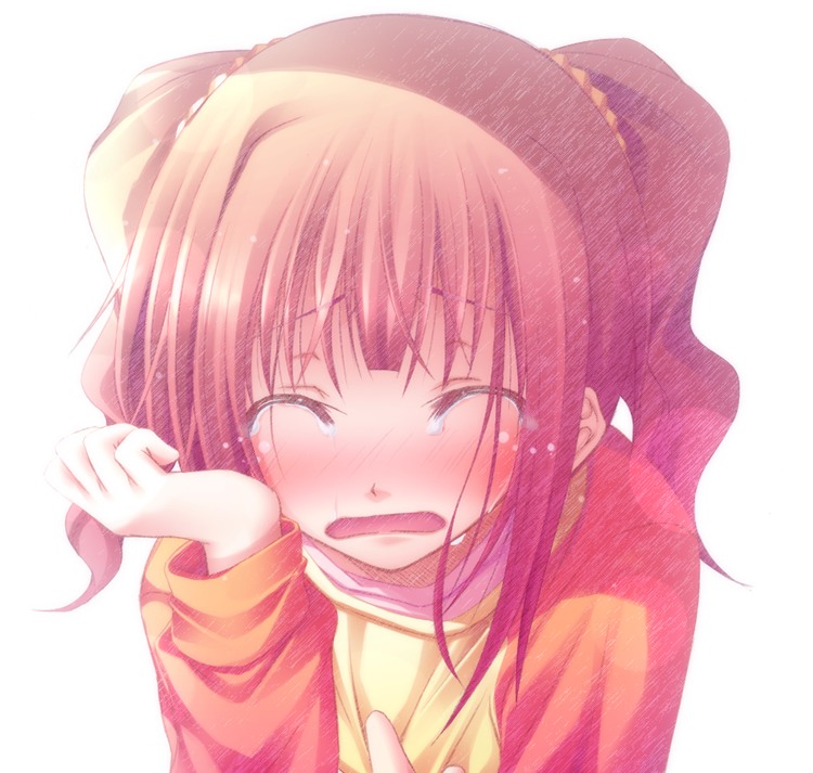 kago no tori, takatsuki yayoi, idolmaster, idolmaster (classic), bad id, bad pixiv id, 00s, 1girl, brown hair, closed eyes, crying, female focus, solo, tears, twintails