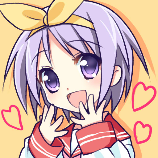 usashiro mani, hiiragi tsukasa, lucky star, bad id, bad pixiv id, tagme, 00s, open mouth, school uniform, serafuku, solo