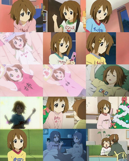 hirasawa yui, k-on!, tagme, translated, 00s, shirt, t-shirt, text focus