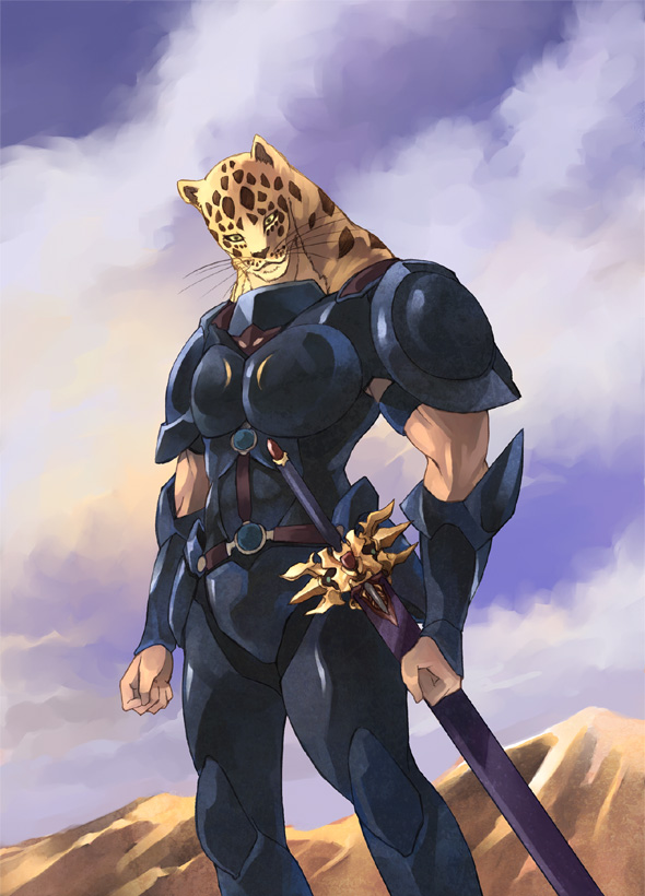 kouno hikaru, guin, guin saga, bad id, bad pixiv id, 00s, 1boy, armor, furry, furry male, male focus, solo