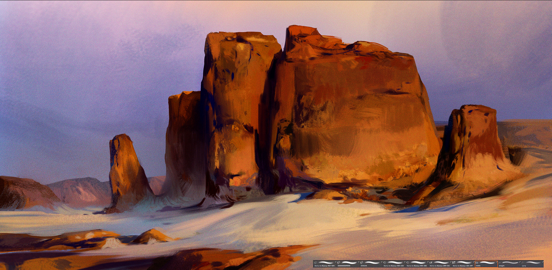 original, highres, anastasia shestak, art program in frame, day, desert, landscape, no humans, outdoors, scenery, sky