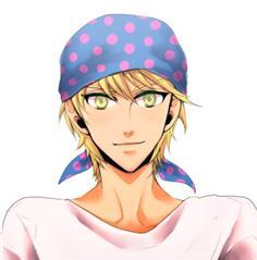 character request, lowres, bandana, blonde hair, male focus