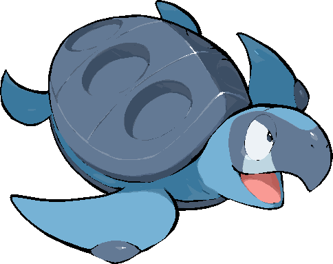 kawaanago, tirtouga, nintendo, pokemon, commentary request, lowres, animal focus, full body, gen 5 pokemon, no humans, nostrils, open mouth, pokemon (creature), pokemon focus, sea turtle, solo, transparent background, turtle