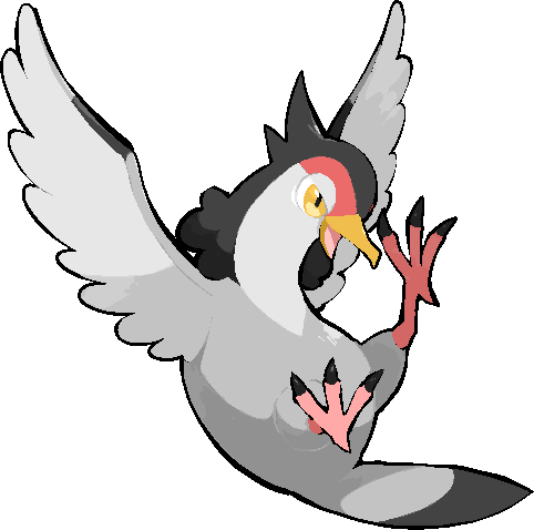kawaanago, tranquill, nintendo, pokemon, commentary request, lowres, animal focus, bird, full body, gen 5 pokemon, no humans, open mouth, pokemon (creature), pokemon focus, solo, transparent background, yellow eyes