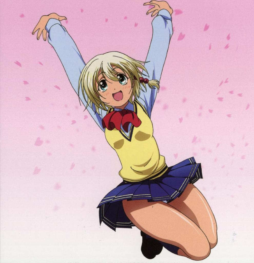 kazusano kazuki, amaenaideyo!!, tagme, 00s, blonde hair, school uniform