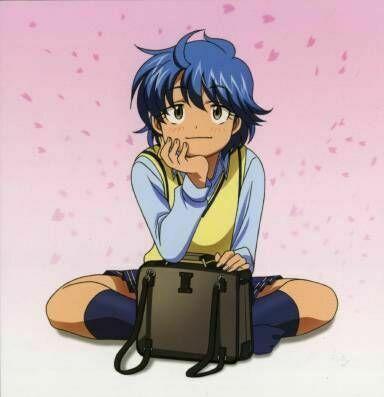 atouda yuuko, amaenaideyo!!, lowres, tagme, 00s, blue hair, school uniform, tomboy