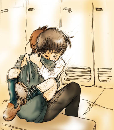 lowres, 2boys, anal, indoors, locker, male focus, male penetrated, multiple boys, school, sex, shota, yaoi