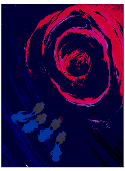 giygas, jeff andonuts, ness (mother 2), paula (mother 2), poo (mother 2), mother (series), mother 2, nintendo, 1girl, 3boys, child, creepy, hat, multiple boys, robot