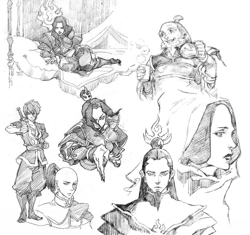 avici, azula, iroh, ozai, ursa (avatar), zuko, avatar: the last airbender, avatar legends, nickelodeon, bad id, bad pixiv id, 2girls, 3boys, armor, brother and sister, family, father and daughter, father and son, greyscale, monochrome, mother and daughter, mother and son, multiple boys, multiple girls, prince, princess, siblings, sketch, uncle and nephew, uncle and niece