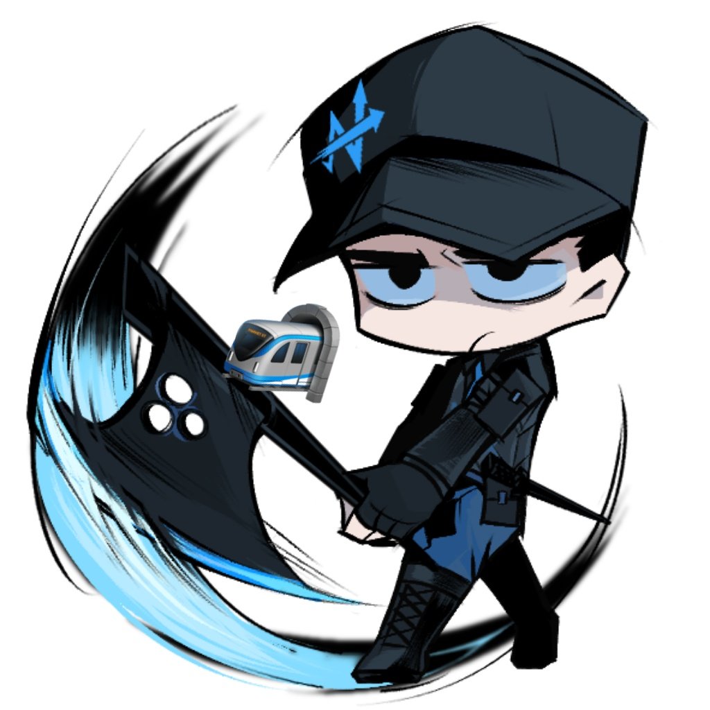 05 soleil, meursault (project moon), limbus company, project moon, 1boy, :/, axe, baseball cap, black eyes, black gloves, black hat, black vest, boots, chibi, chibi only, emoji, fingerless gloves, full body, gauntlets, gloves, grey shirt, hat, holding, holding axe, incoming attack, male focus, motion blur, official alternate costume, serious, shirt, solo, vest, w corp. (identity) (project moon)