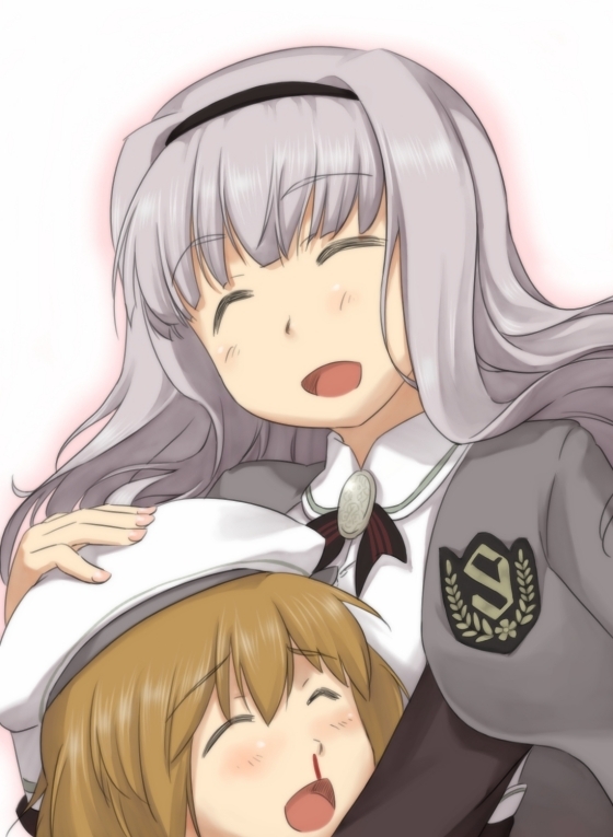 ttomm, hagiwara yukiho, shijou takane, idolmaster, idolmaster (classic), 00s, 2girls, beret, blood, closed eyes, hairband, hat, hug, multiple girls, nosebleed, school uniform, smile