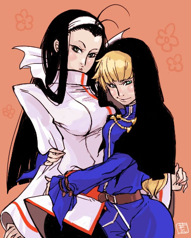 goenitz, kagura chizuru, snk, the king of fighters, gender request, lowres, genderswap, midnight bliss, yuri