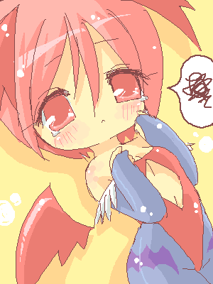 lilith (darkstalkers), capcom, darkstalkers, lowres, 1girl, chibi, demon girl, female focus, solo, vampire