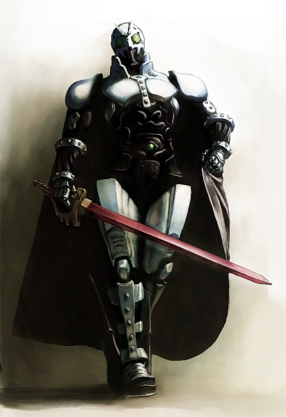 suranaki, kamen rider black, shadow moon, kamen rider, kamen rider black (series), 1boy, armor, cape, male focus, solo, sword, weapon