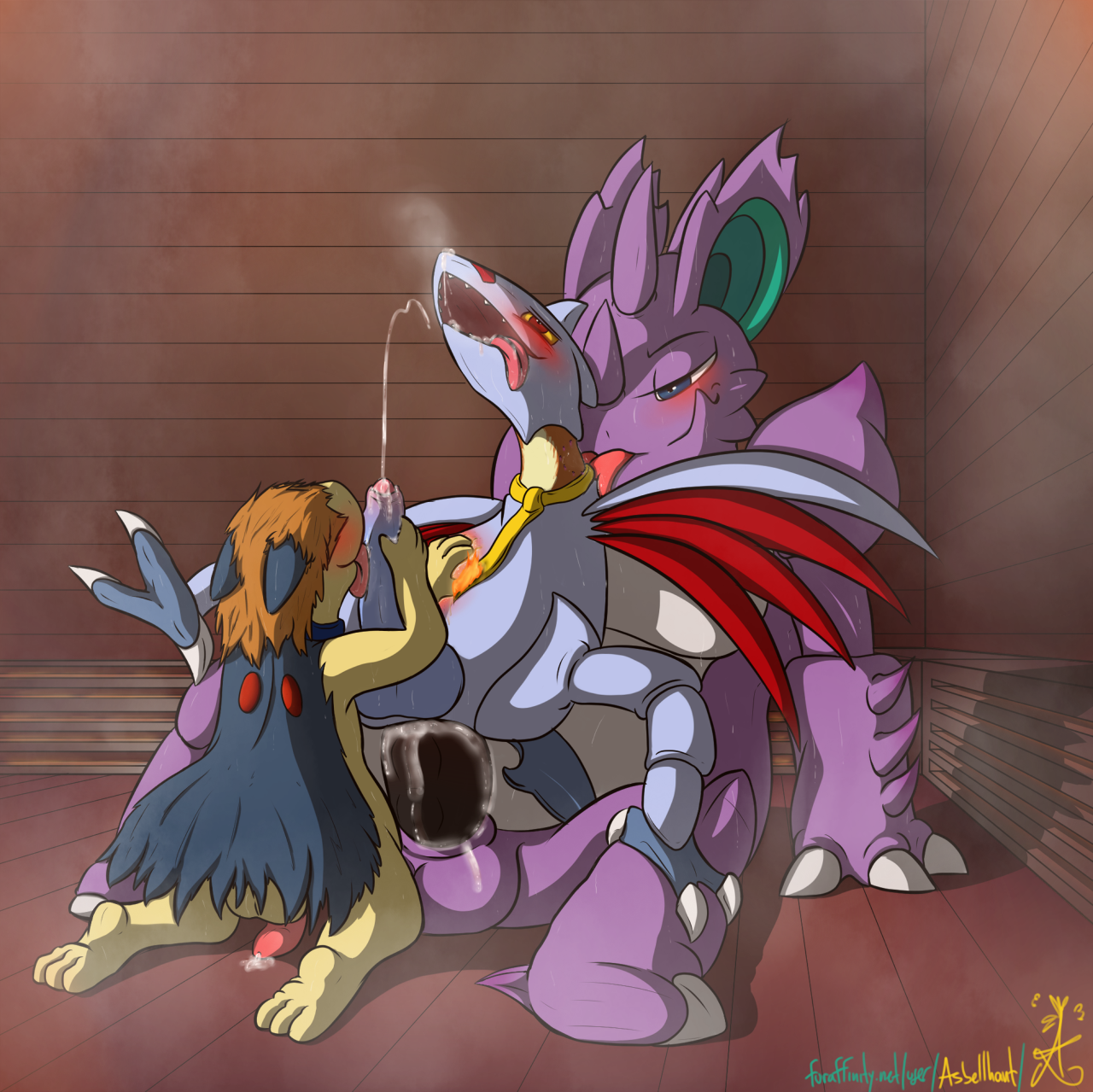 Rule34 – If it exists, there is porn of it / asbel lhant (artist), asbel, boss, nidoking, skarmory, typhlosion / 253885