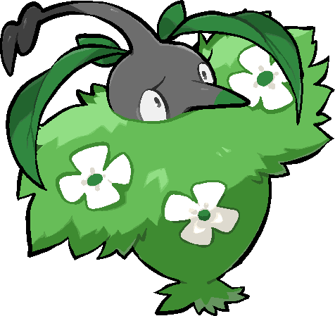 kawaanago, wormadam, wormadam (plant), nintendo, pokemon, commentary request, lowres, eyelashes, flower, full body, gen 4 pokemon, no humans, pointy nose, pokemon (creature), pokemon focus, solo, transparent background, white flower