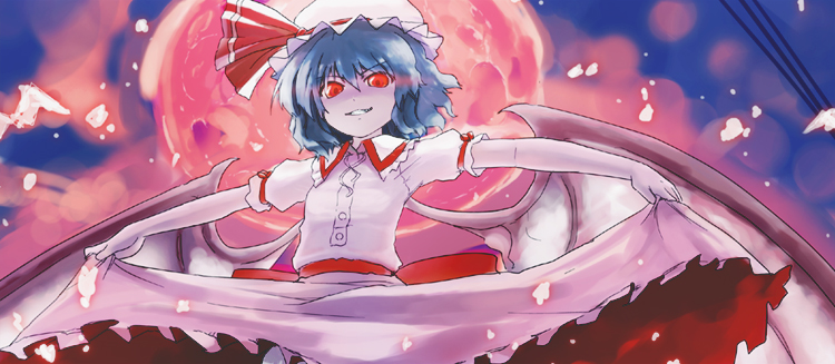 kaito (k4itoh), remilia scarlet, touhou, cropped, duplicate, 1girl, female focus, moon, solo