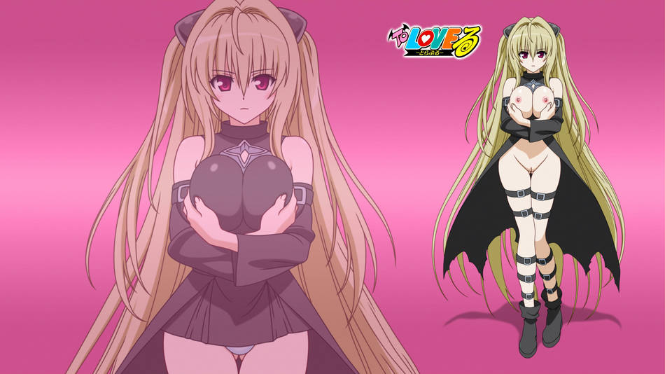 konjiki no yami, to love-ru, nude filter, tagme, third-party edit, 00s, breasts, cleft of venus, grabbing another's breast, groping, nipples, panties, pussy, uncensored, underwear