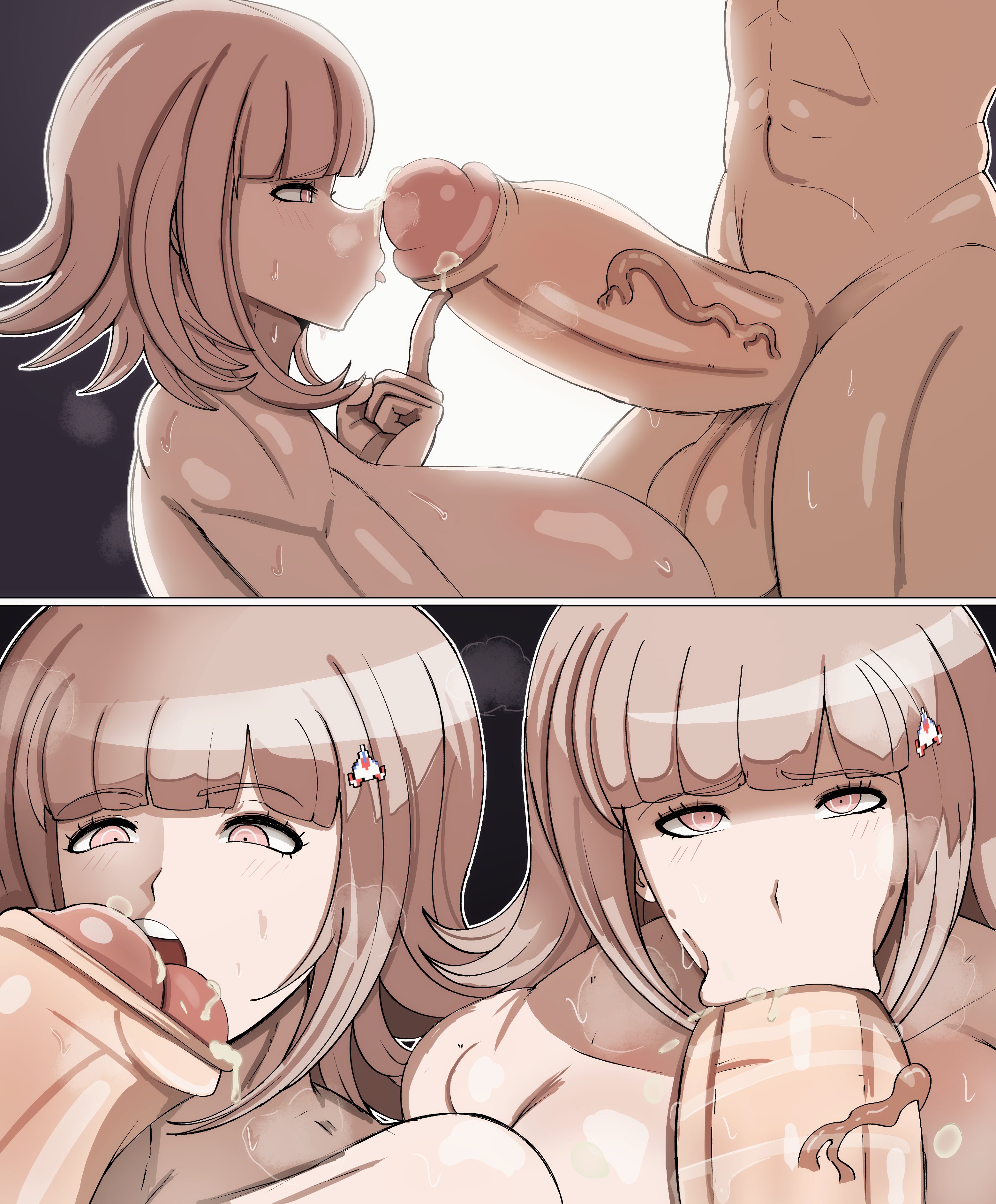 nsfwartzone, nanami chiaki, danganronpa (series), absurdres, highres, tagme, fellatio, oral, penis