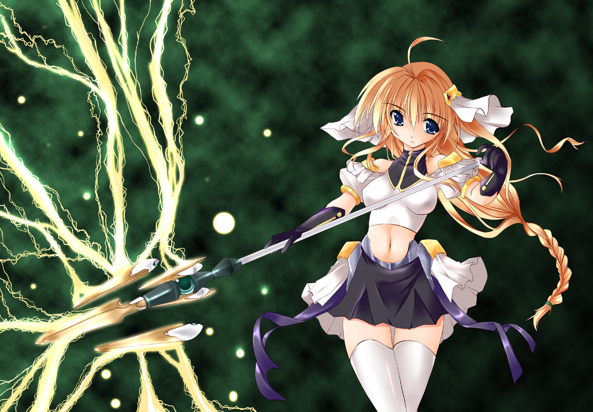 kagura tsukune, brionac (shinki musume), original, shinki musume, 1girl, fantasy, female focus, solo, thighhighs, zettai ryouiki