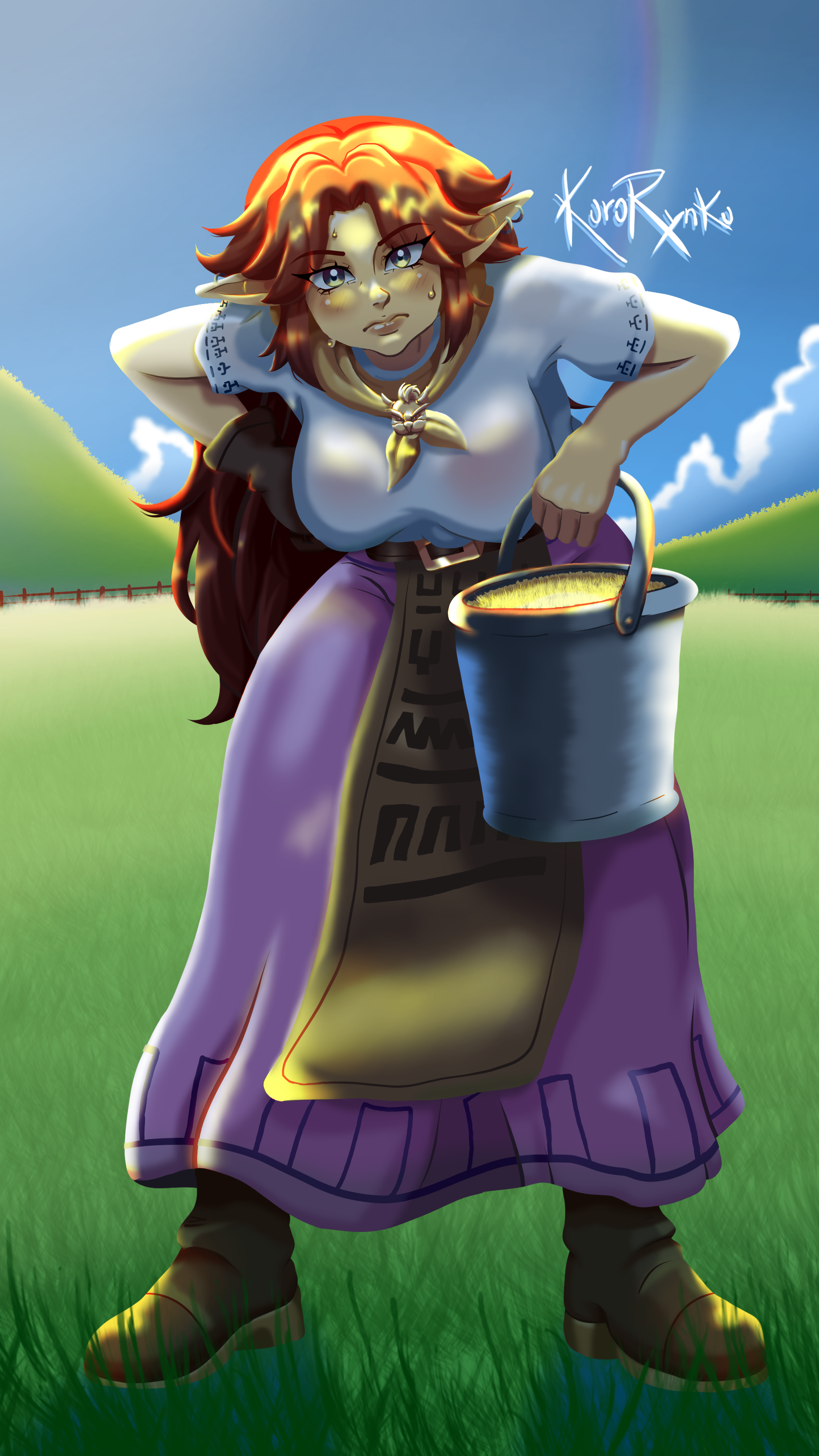 malon, nintendo, the legend of zelda, the legend of zelda: majora's mask, the legend of zelda: ocarina of time, absurdres, highres, non-web source, instrument, kurorynku, ocarina