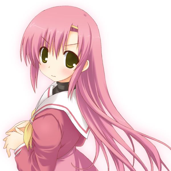 kohinata sora, katsura hinagiku, hayate no gotoku!, bad id, bad pixiv id, 00s, hairband, long hair, pink hair, school uniform, serafuku, solo, yellow eyes