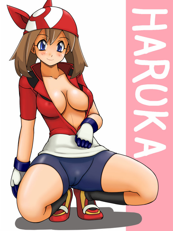 tsumitani daisuke, may (pokemon), nintendo, pokemon, 1girl, breasts, cameltoe, cleavage, female focus, solo