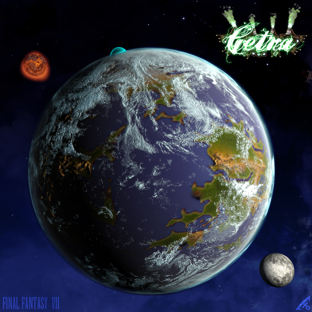 el hechicero, final fantasy, final fantasy vii, 1990s (style), comet, earth (planet), meteor, moon, planet, space