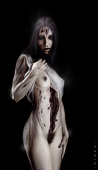 tagme, creepy, dark, guro, pale skin, pubic hair, undead, zombie
