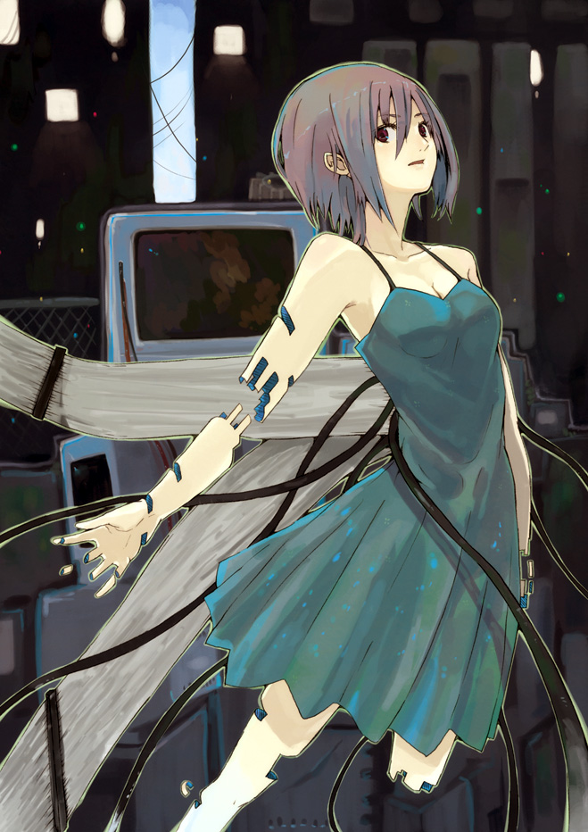 hrd, original, android, cable, dissolving, dress, short hair, solo