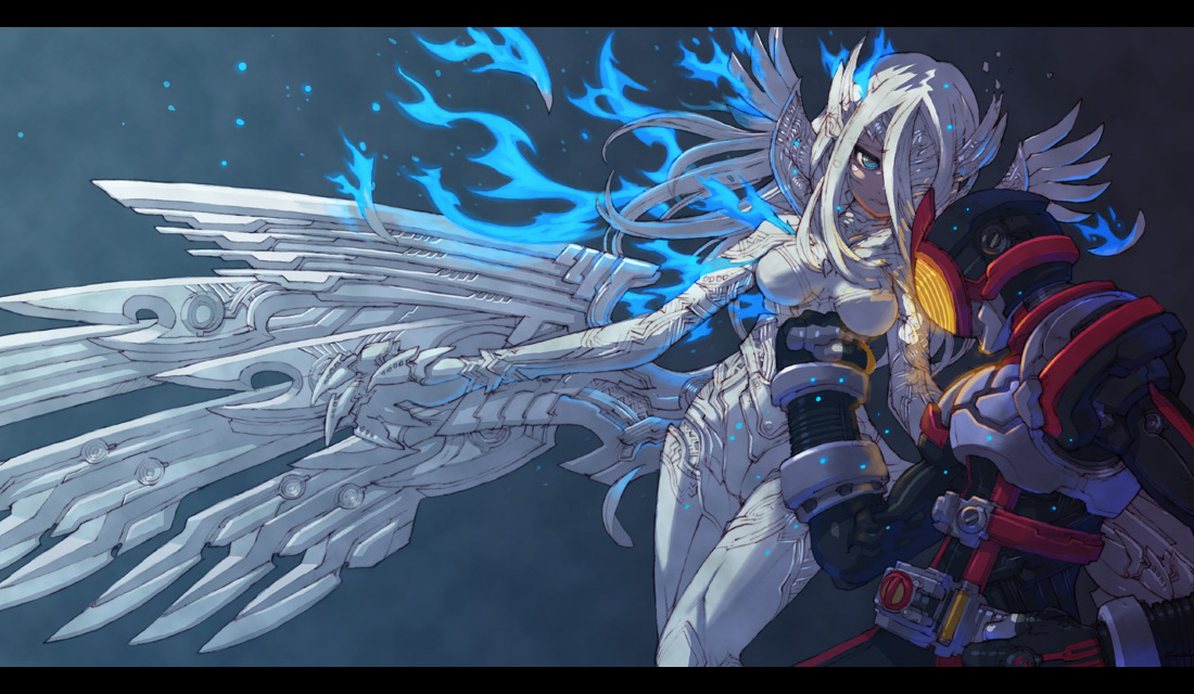 nakayama tooru, crane orphnoch, kamen rider faiz, osada yuka, kamen rider, kamen rider 555, bad id, bad pixiv id, 1boy, 1girl, battle, belt, letterboxed, wings