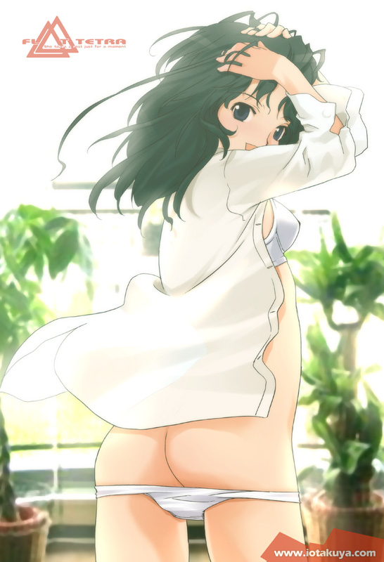 io takuya, tanamachi kaoru, amagami, ass, bra, dress shirt, lingerie, panties, shirt, solo, underwear