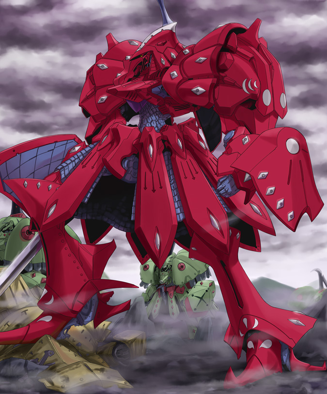 tomo (machinemess), siren (five star stories), five star stories, armor, helmet, machinery, mecha, mortar headd, no humans, robot, weapon