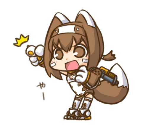 nekoyama, pomock, busou shinki, bad id, bad pixiv id, lowres, 10s, animal ears, chibi, doll joints, joints, solo, tail