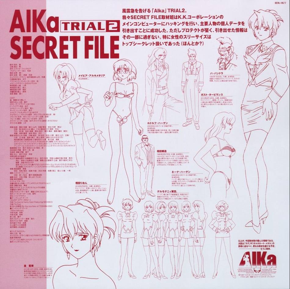 aida gozo, aida rion, black delmo, blue delmo, blue delmo leader, delmo, gust turbulence, maypia alexymetalia, neena hagen, rudolf hagen, sumeragi aika, white delmo, white delmo n, agent aika, aika (series), artbook, tagme, 1990s (style), bandora, cosplay, high heels, retro artstyle, thighhighs