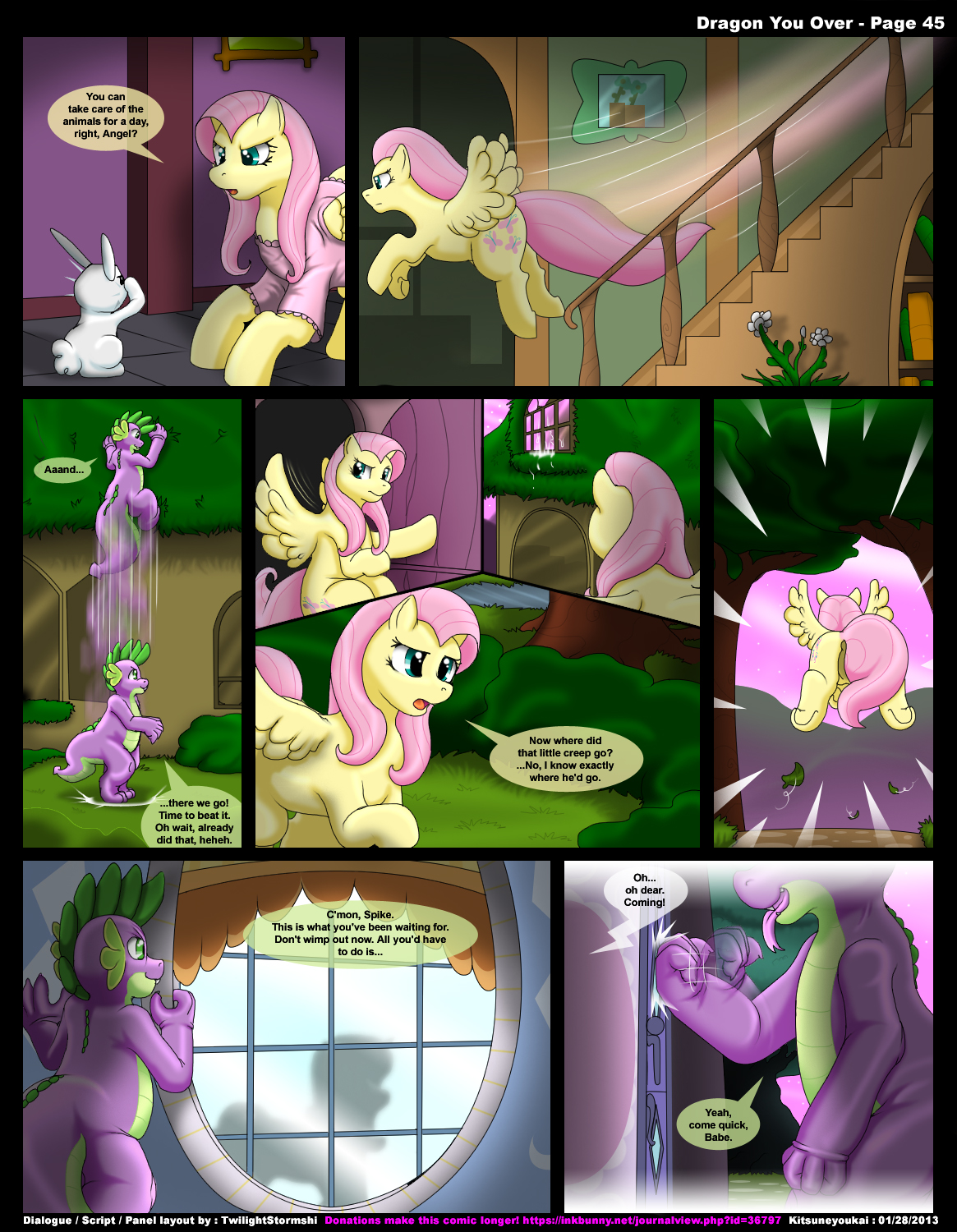 Rule34 – If it exists, there is porn of it / kitsune youkai, angel (mlp), fluttershy (mlp), spike (mlp) / 255600