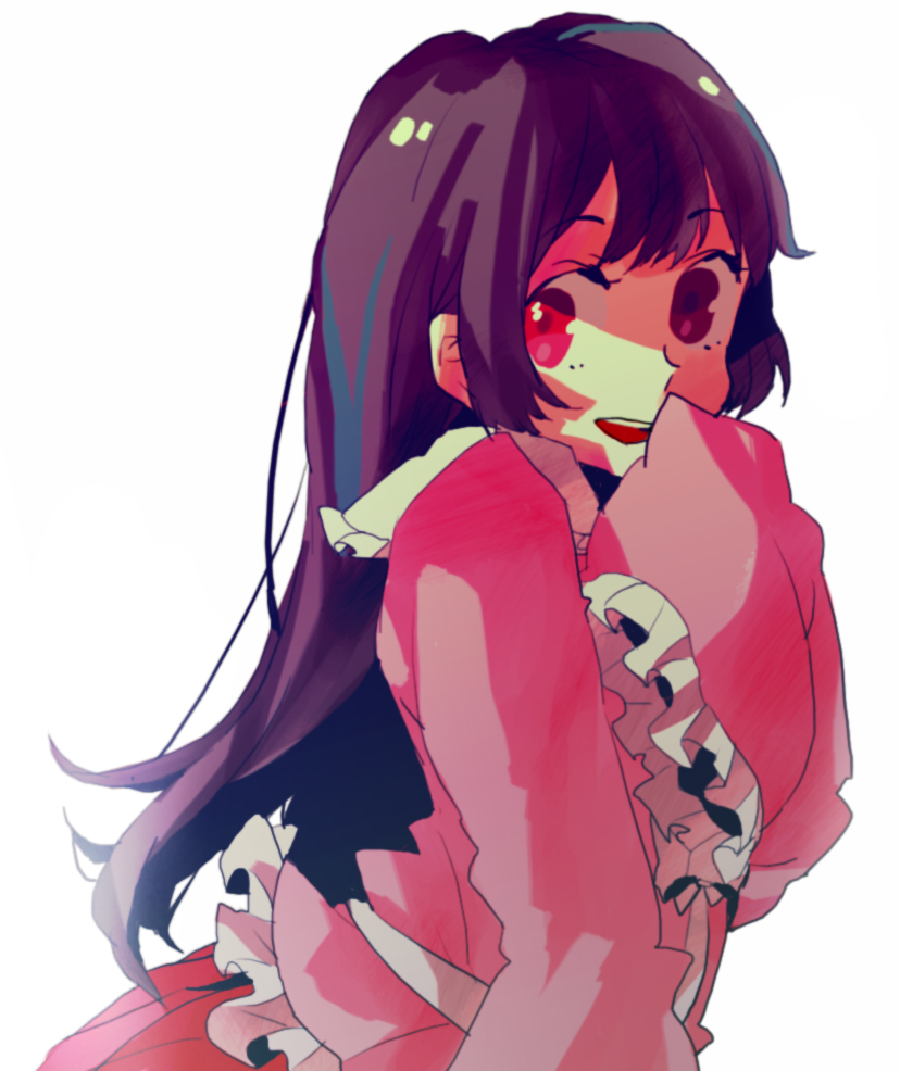 dada, dada (dolce), houraisan kaguya, touhou, bad id, bad pixiv id, 1girl, black hair, female focus, red eyes, solo