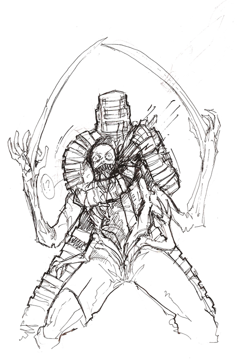 isaac clarke, dead space (series), light, armor, gun, helmet, power suit, science fiction, weapon