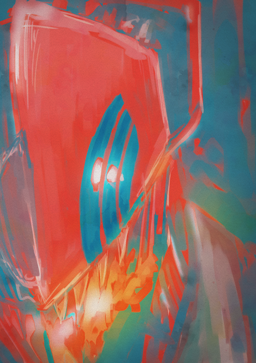 fuyuka natsuki, denji (chainsaw man), chainsaw man, highres, 1boy, alternate form, close-up, grey shirt, looking at viewer, male focus, sharp teeth, shirt, solo, teeth